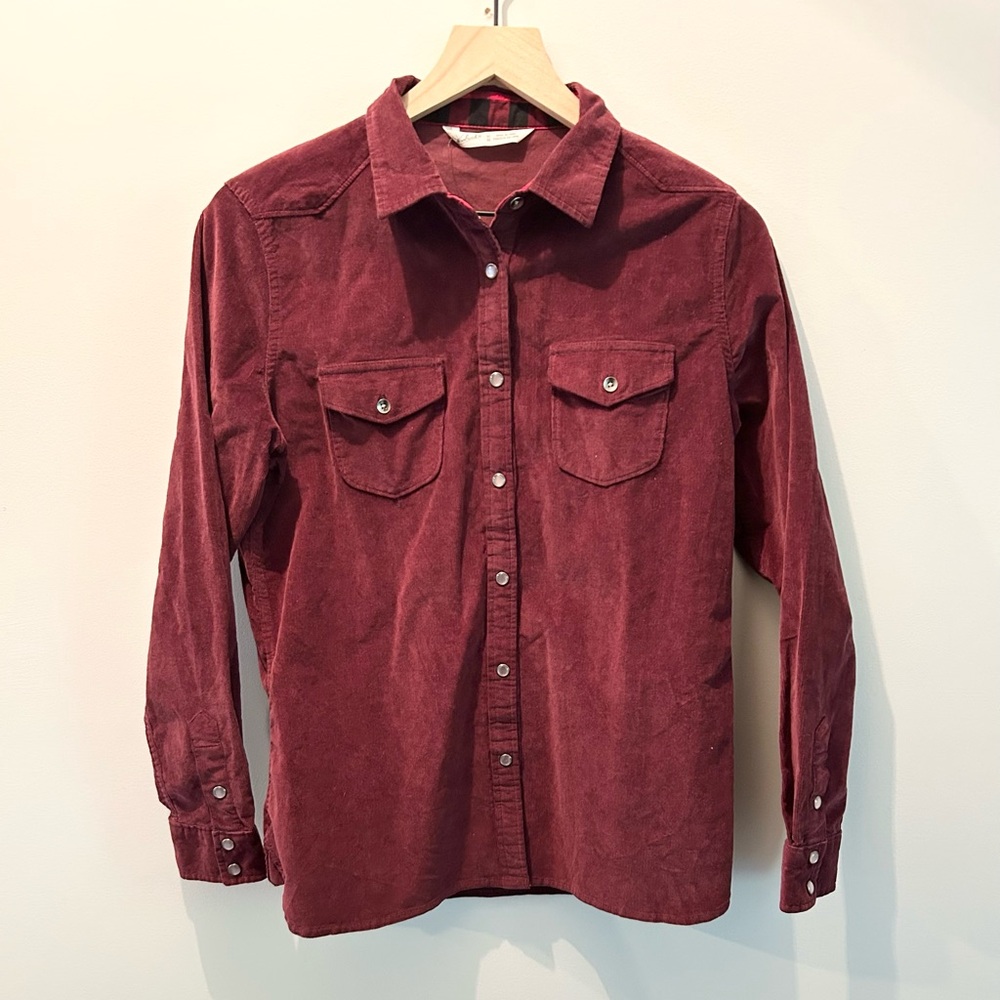 NWT Woolrich Burgundy Pendulum Corduroy Button Down Shirt